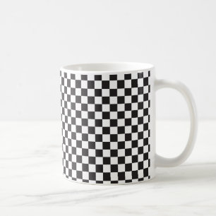 Black And White Chequered Pattern Coffee Mug