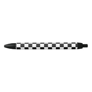 Black and White Chequered Pattern Ink Pen