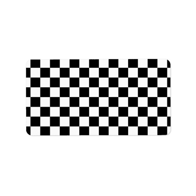 Black and white chequered pattern label (Front)