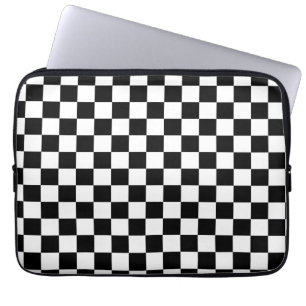 Black and White Chequered Pattern Laptop Sleeve
