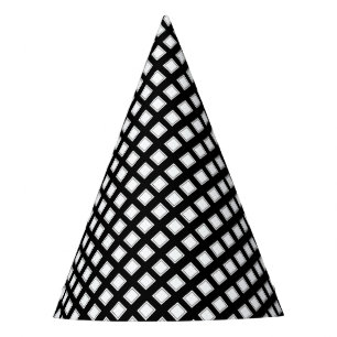 Black and White Chequered Pattern Party Hat
