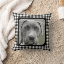 Black and White Chequered Pattern Pet Dog Memorial