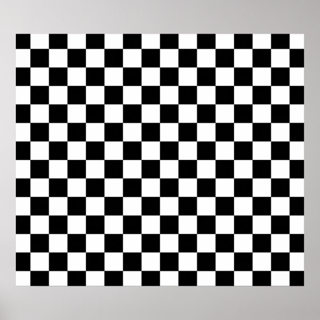 Black and white chequered pattern poster (Front)