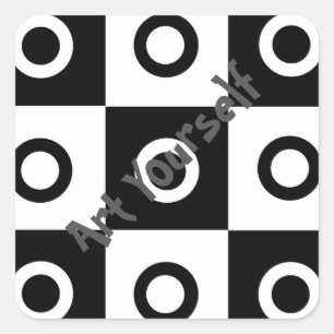 Black and white chequered pattern square sticker
