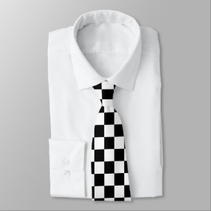 Black and White Chequered Pattern Tie
