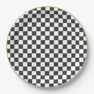 Black and White Chequered Plate