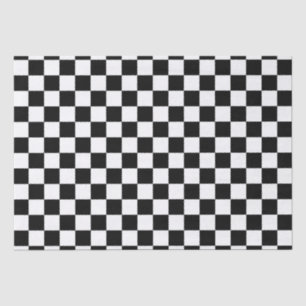 Black and White Chequered Squares Tissue Paper