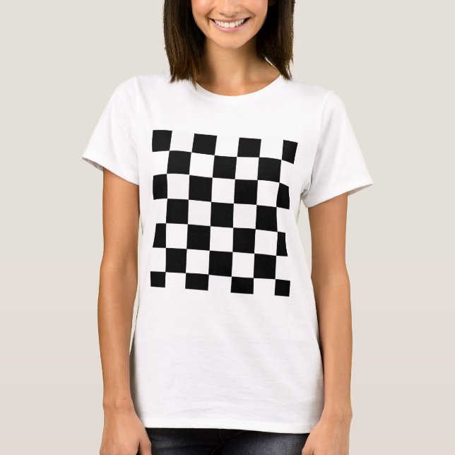 Black and White Chequered T-Shirt (Front)
