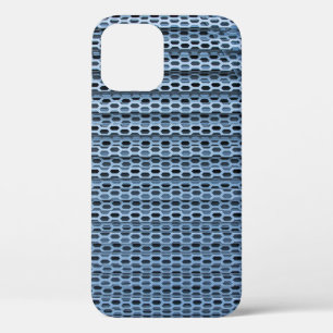 Black and white chequered textile iPhone 12 case