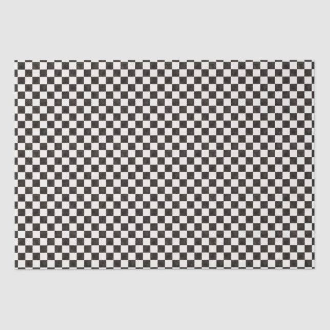 Black and White Chequered Tissue Paper (Front)