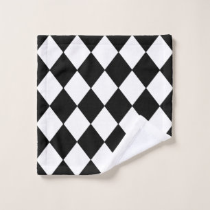 Black and White Chequered Wash Cloth