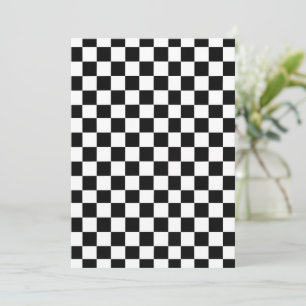Black and White Chequered Wedding Invitation