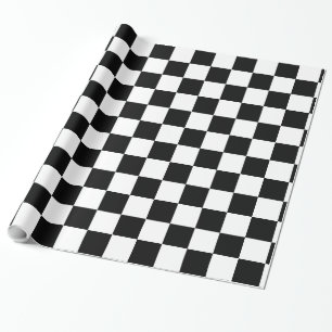 Black and White Chequered Wrapping Paper