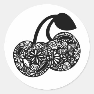 Black and White Cherry Sticker