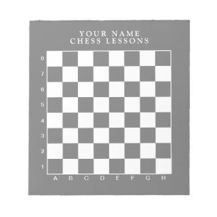 Black and white chess board notepad for lessons