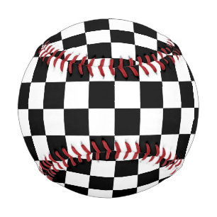 Black and White Chess Digital Print Baseball