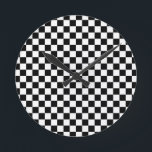 Black and White Chess Digital Print Round Clock<br><div class="desc">Black and White Chess Digital Print Wall Clock by Gerson Ramos.</div>