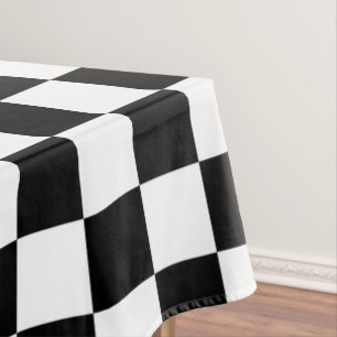 Black and White Chess Digital Print Tablecloth
