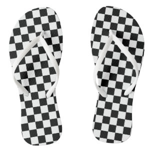 Black and White Chess Digital Print Thongs