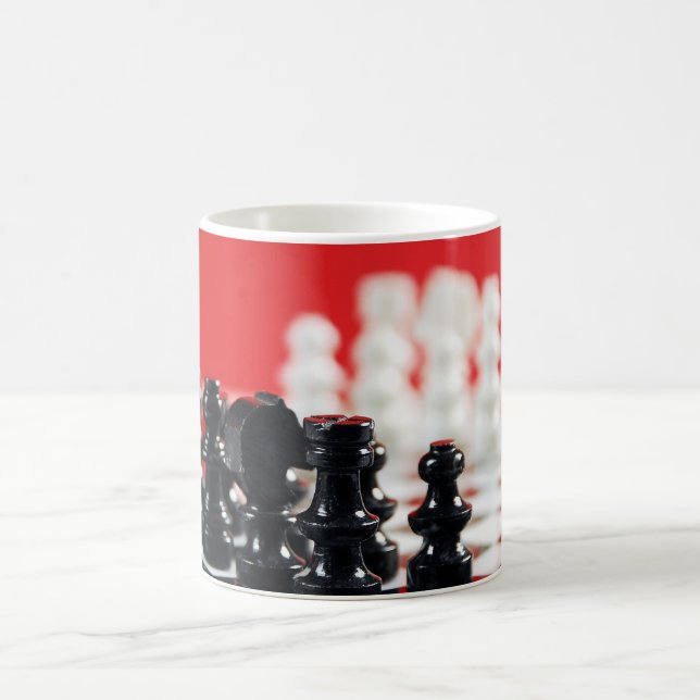 Black and white chess set coffee mug (Center)
