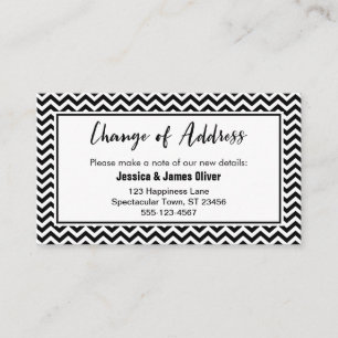 Black and White Chevron "Change of Address" Card