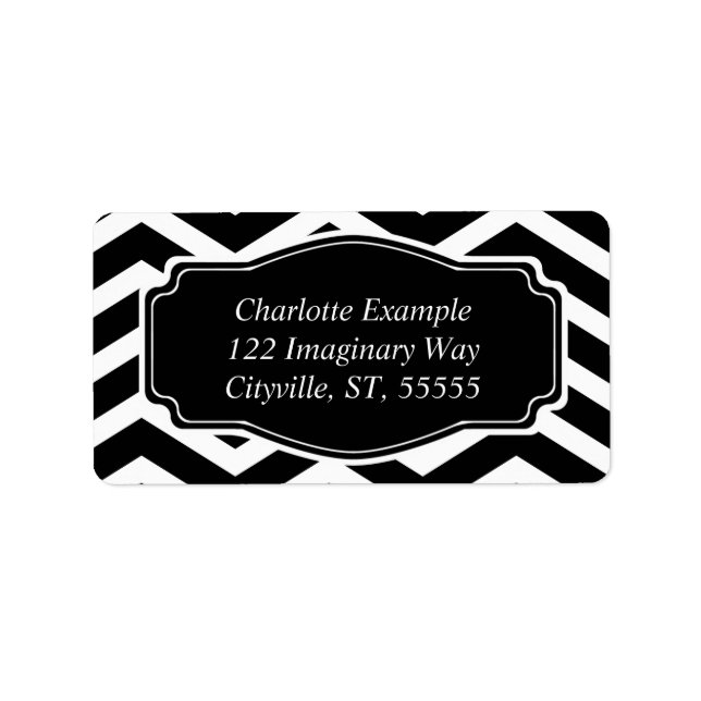 Black and White Chevron Custom Label (Front)