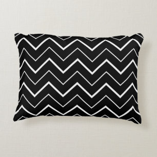 Black and White Chevron Decorative Cushion
