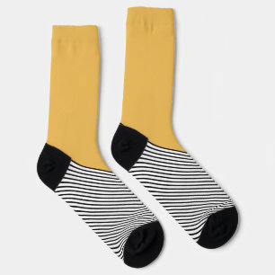 Black and white chevron design and yellow triangle socks