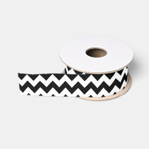 Black and White Chevron Grosgrain Ribbon