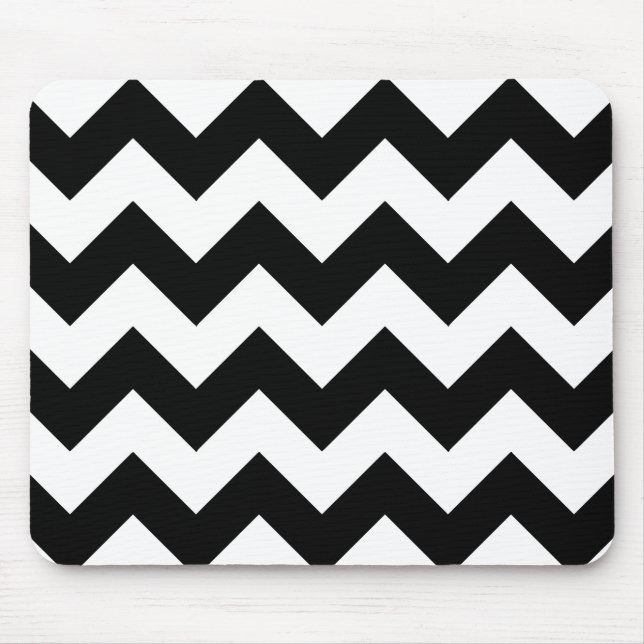 Black and White Chevron Mouse Pad (Front)