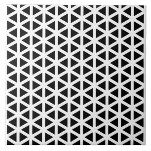 Black and White Chevron Pattern Ceramic Tile