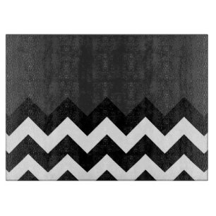 Black and White Chevron Pattern Cutting Board