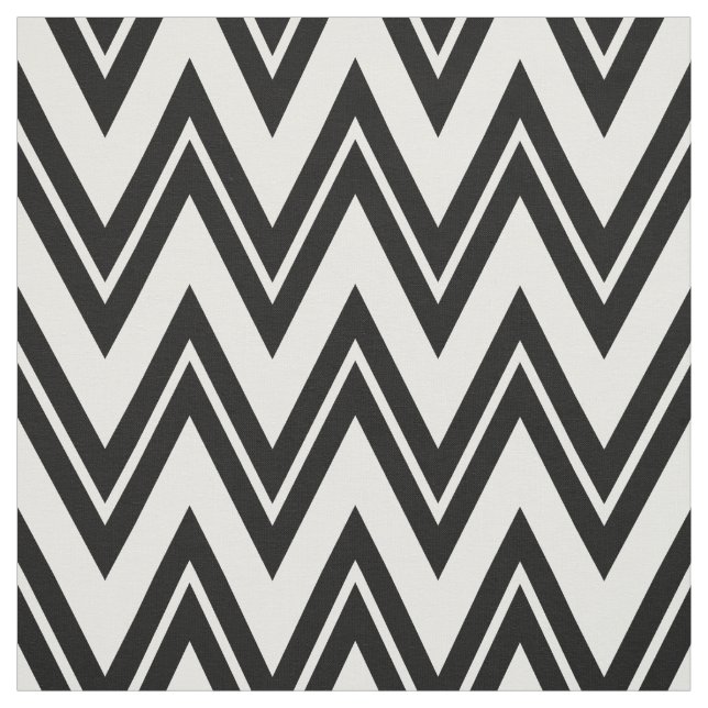 Black And White Chevron Pattern Fabric (Swatch)