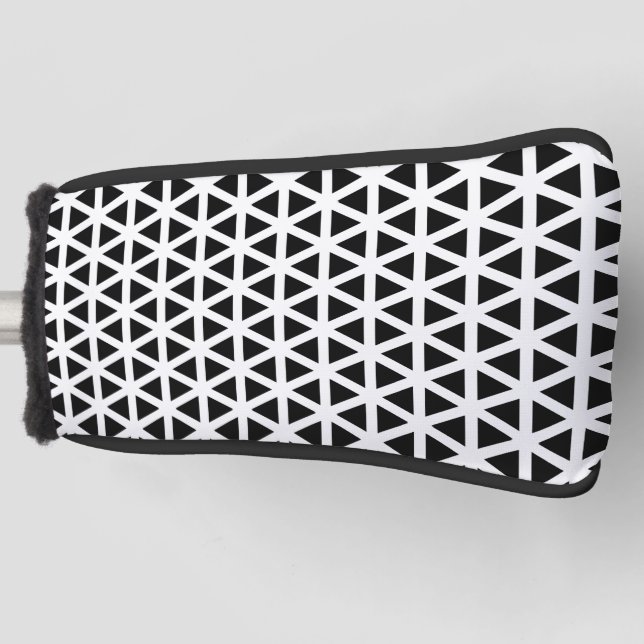 Black and White Chevron Pattern  Golf Head Cover (Front)