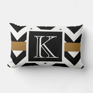 Black and White Chevron Pattern Lumbar Cushion