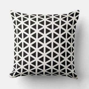 Black and White Chevron Pattern Throw Pillow