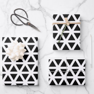 Black and White Chevron Pattern  Wrapping Paper Sheet