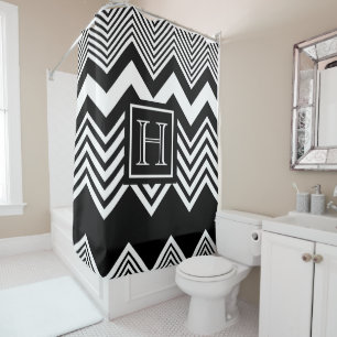 Black and White Chevron Shower Curtain