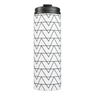 Black and White Chevron Stripe Thermal Tumbler