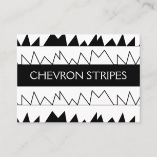 Black and White Chevron Stripes Business Card