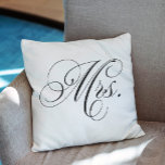 Black and White Chevron Stripes Mrs Cushion<br><div class="desc">His and hers design.</div>