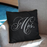 Black and White Chevron Stripes Mrs Cushion<br><div class="desc">His and hers design.</div>