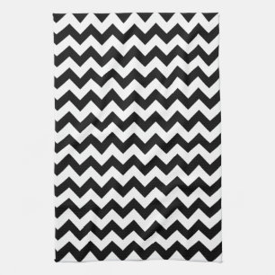 Black and White Chevron Tea Towel