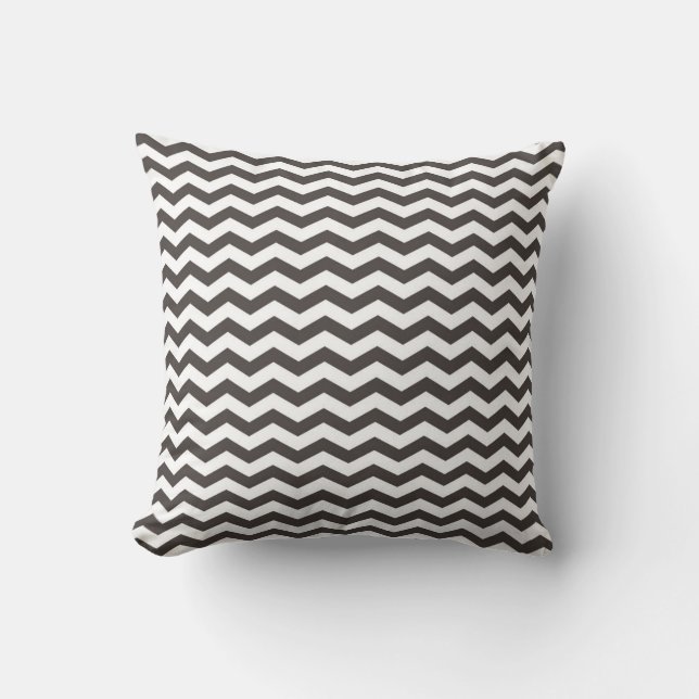 Black and White Chevron Throw Pillow (Front)