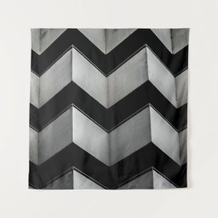 BLACK AND WHITE CHEVRON WALLPAPER TAPESTRY
