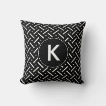 Black and White Chevron with Custom Monogram