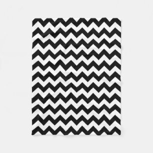 Black and White Chevron Zigzag Fleece Blanket