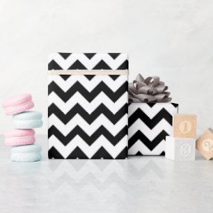 Black And White Chevron Zigzag Pattern Wrapping Paper