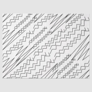 Black and White Chevron Zigzag Stripes Tissue Paper