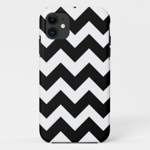 Black and White Chevron Zigzap Pattern iPhone 11 Case